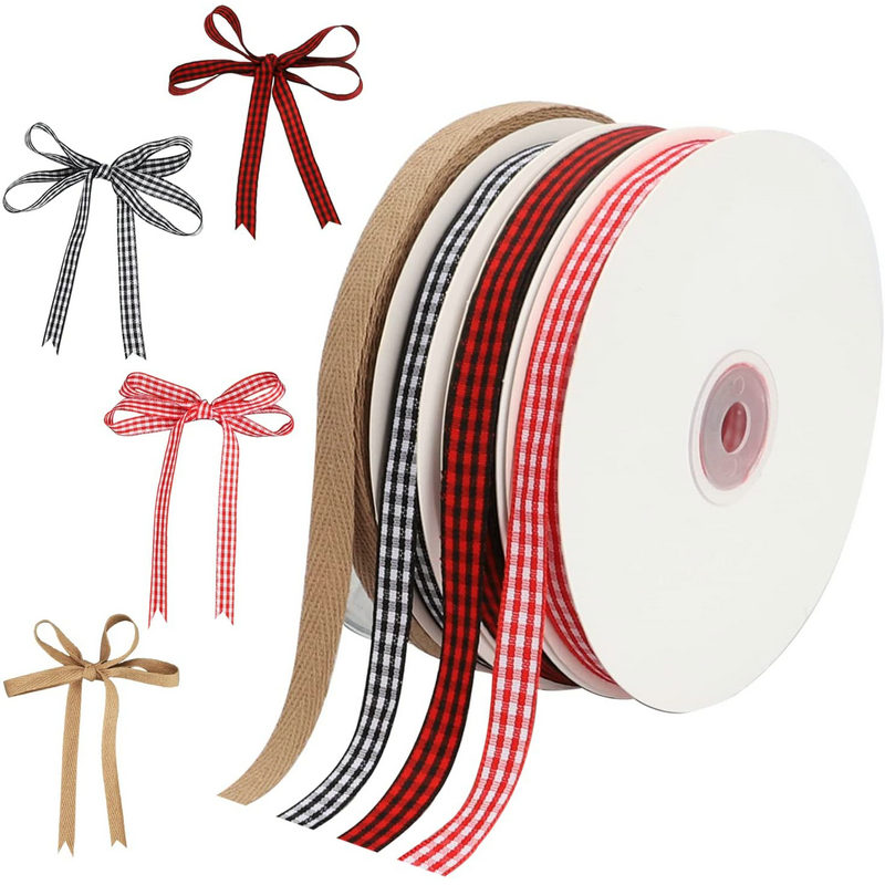 Velvet Ribbon Roll - 5 Yards Gingham Ribbons for Wedding
