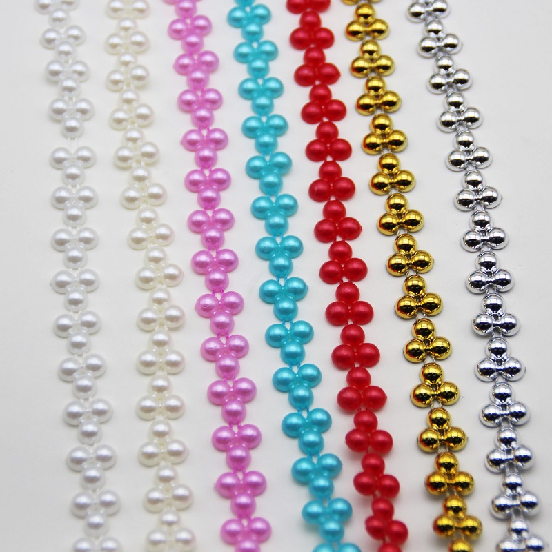 Pearl Trim Chain - 9Meter 6mm Flower ABS Pearl Connection