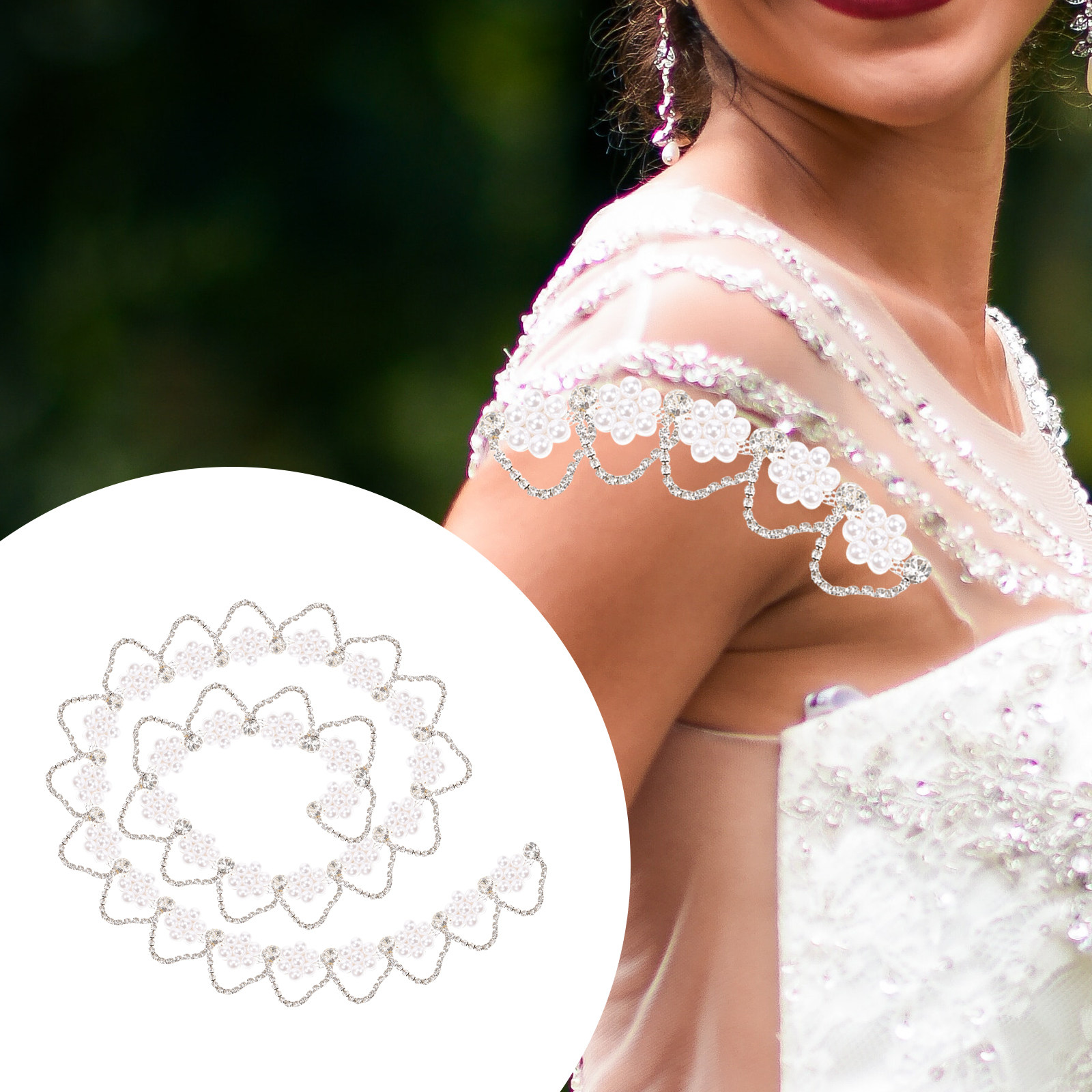 Pearl Trim Chain - Pearl Rhinestone Chain Trim Exquisite DIY