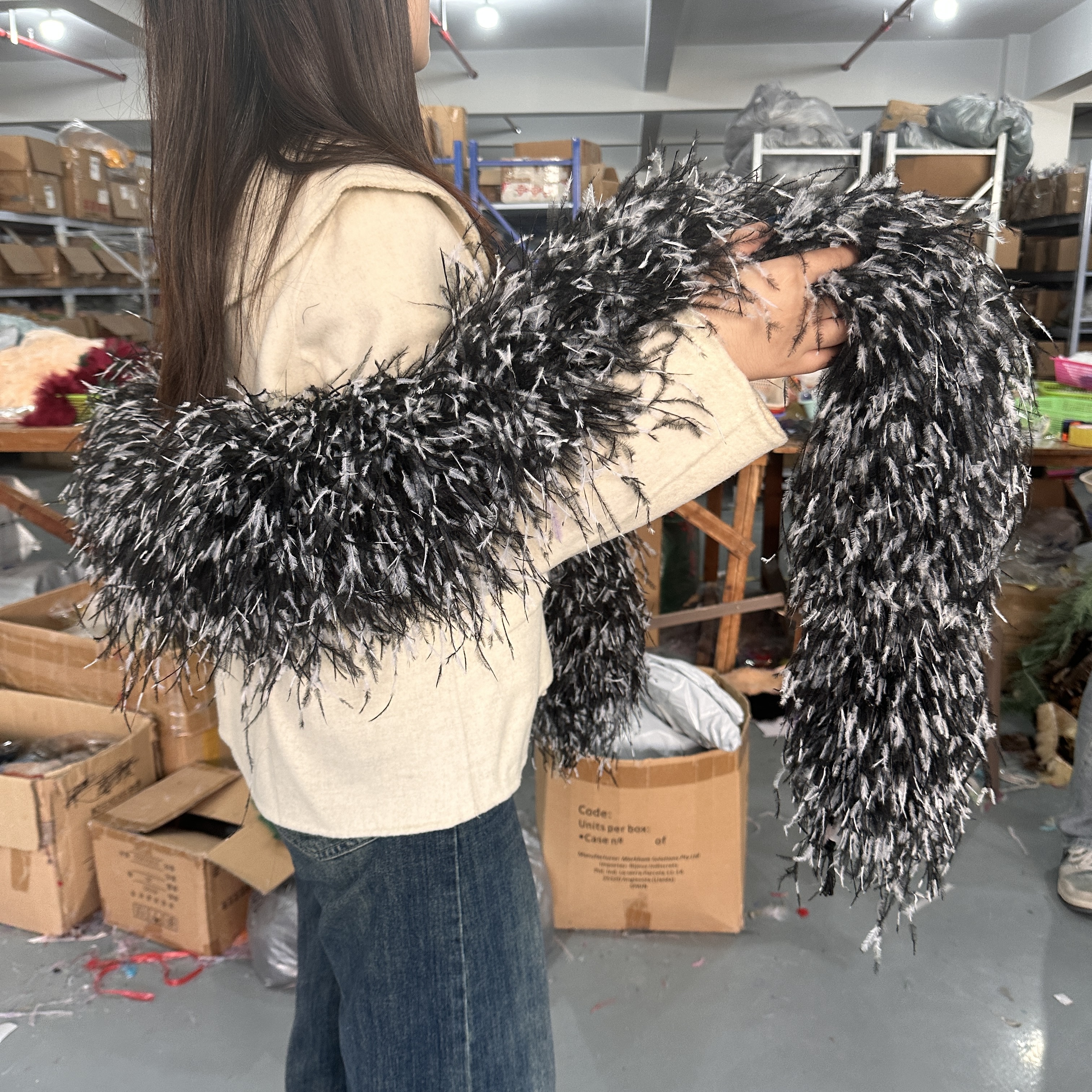 Feather Trim Marabou - Natural Ostrich Feather Boa 2Meters 1-10Ply
