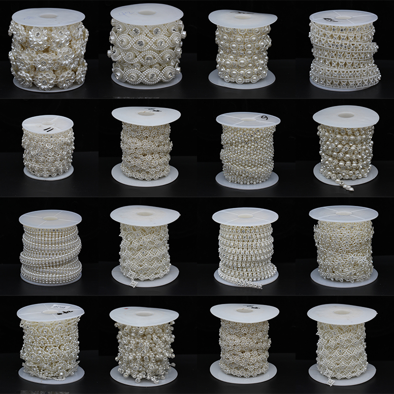Pearl Trim Chain - 1 yards Acrylic pearl chain crystal