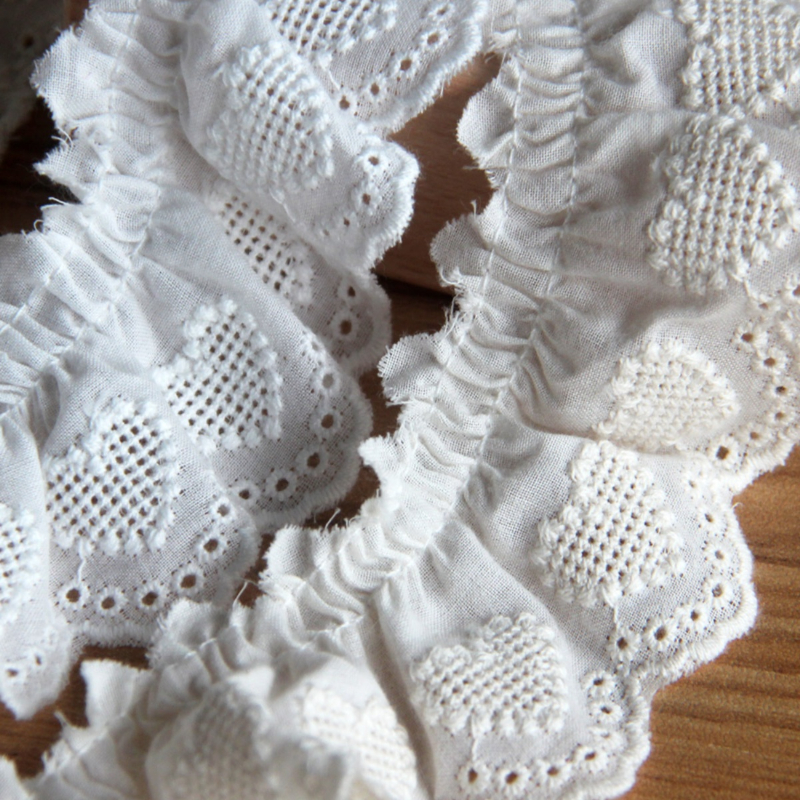 Fringe Ribbon Sewing - Cotton Pleated Ruffle Trim, Hollow Embroidery