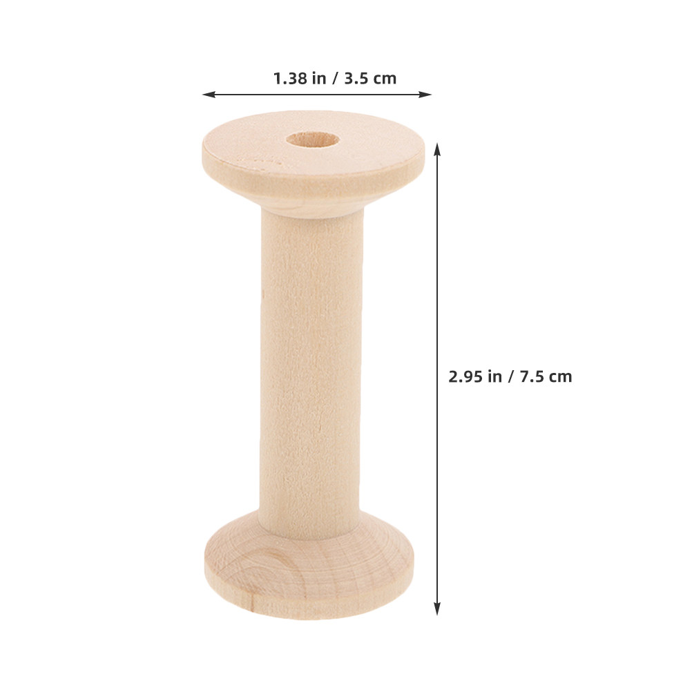 4Pcs Wooden Thread Spools Set  - Embroidery Craft ulasan dan harga