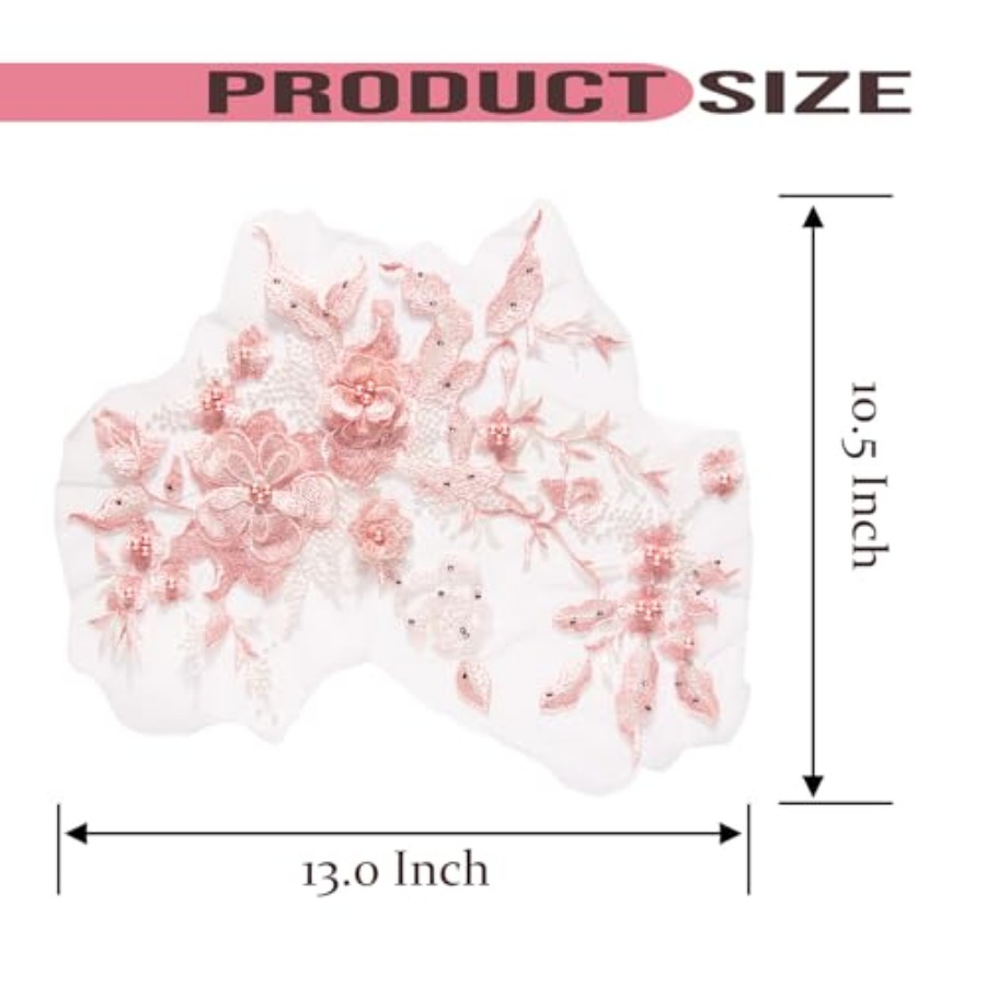 Colorful Flower Fabric Beaded  - Applique Patch Flower ulasan dan harga