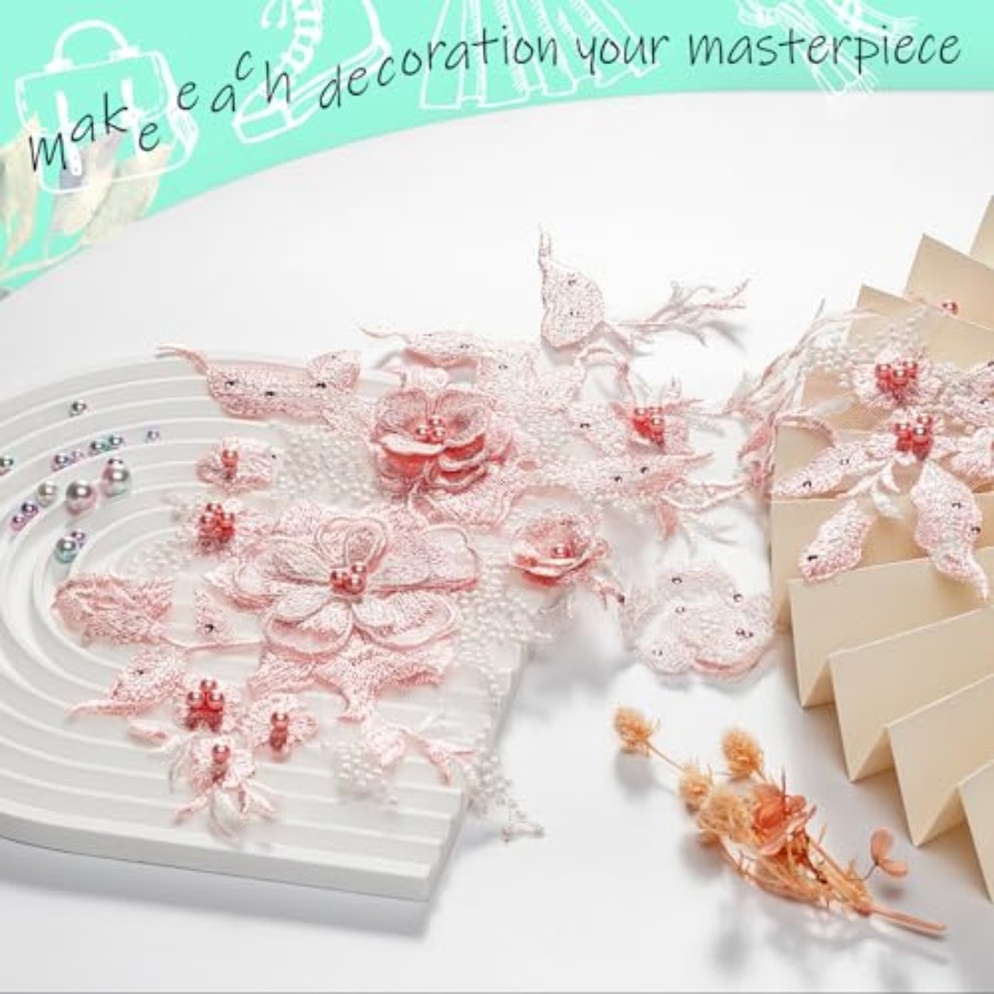 Colorful Flower Fabric Beaded  - Applique Patch Flower ulasan dan harga