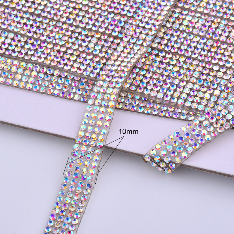 JUNAO 5Yard Crystal AB Rhinest - Crystal Mesh Fabric ulasan dan harga