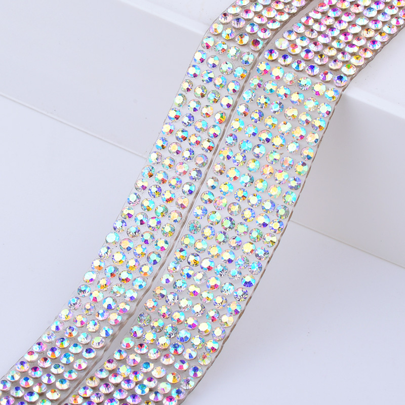 JUNAO 5Yard Crystal AB Rhinest - Crystal Mesh Fabric ulasan dan harga
