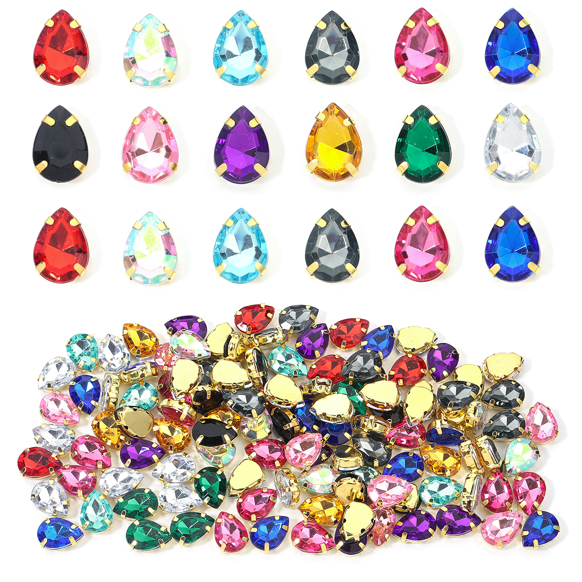 50pcs Colorful Sew-on Claw Rhi - Sew On Rhinestone ulasan dan harga