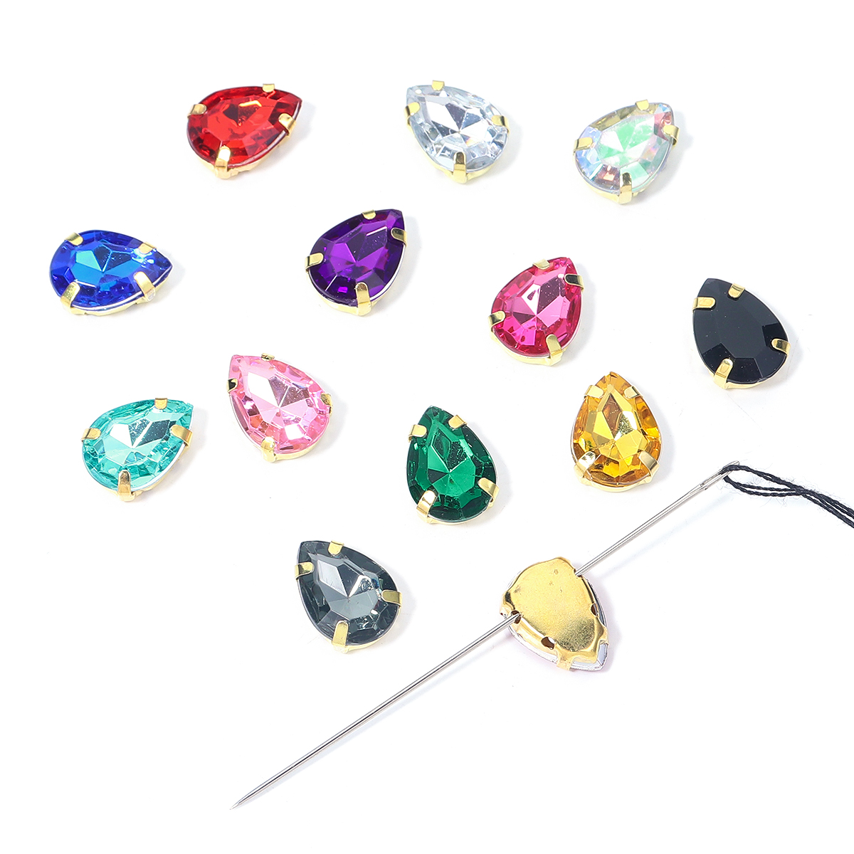 50pcs Colorful Sew-on Claw Rhi - Sew On Rhinestone ulasan dan harga