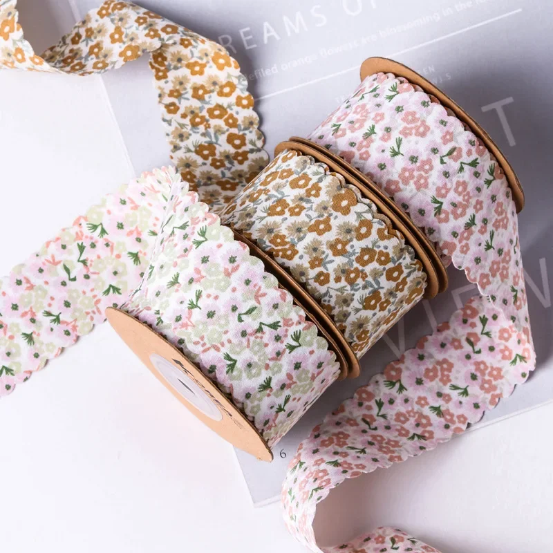25/38mm 5yards Wavy Edge Flora - Velvet Ribbon Roll ulasan dan harga
