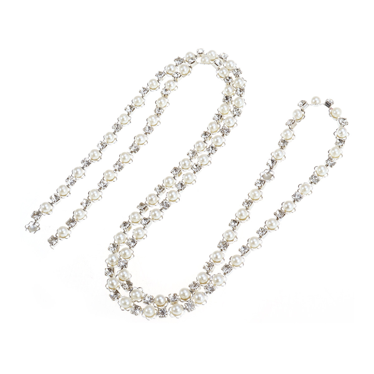 Shoe Chain Rhinestone Pearl Be - Pearl Trim Chain ulasan dan harga