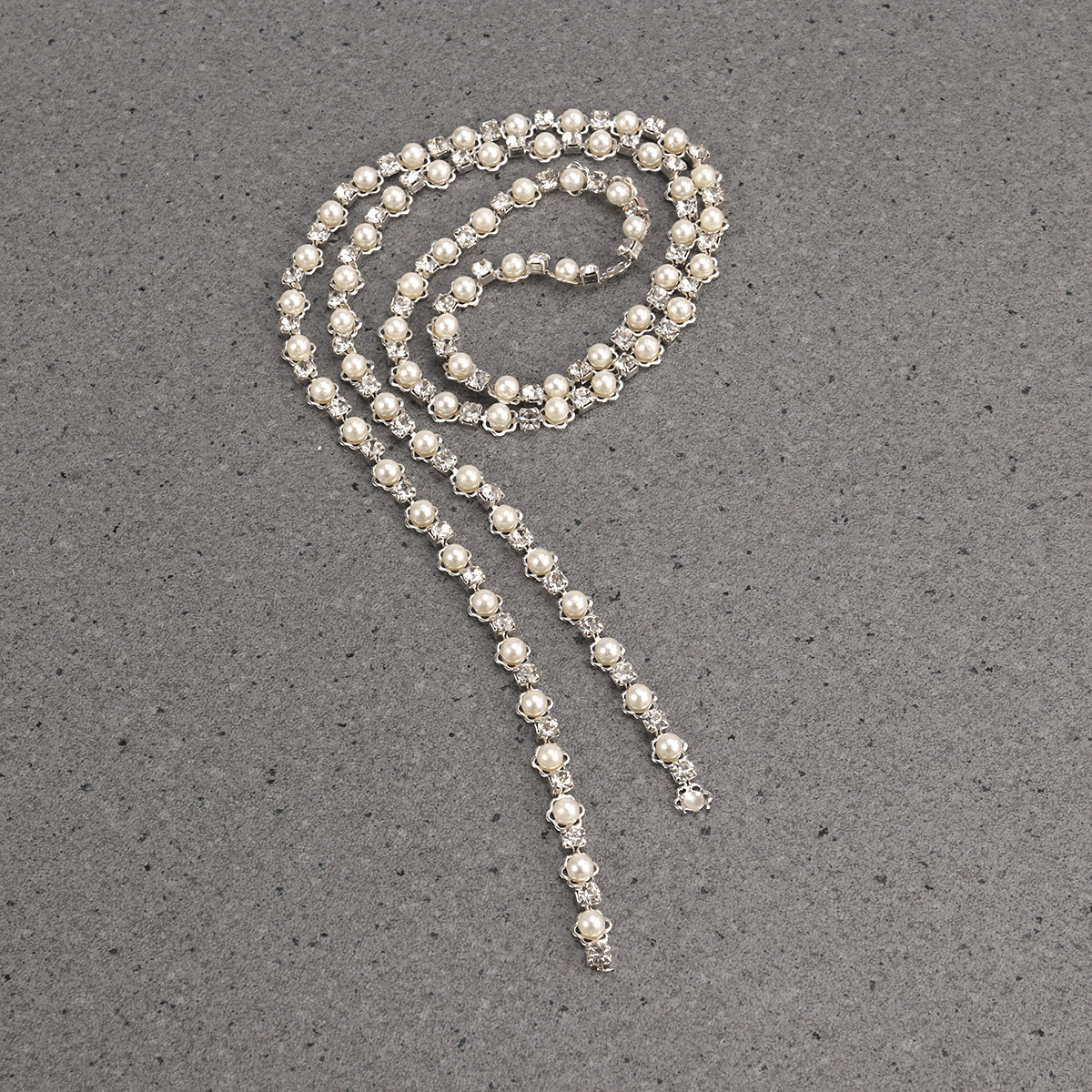 Shoe Chain Rhinestone Pearl Be - Pearl Trim Chain ulasan dan harga