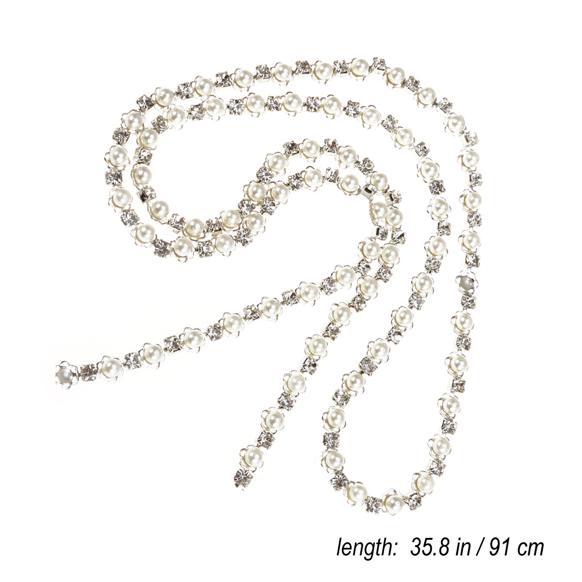 Shoe Chain Rhinestone Pearl Be - Pearl Trim Chain ulasan dan harga