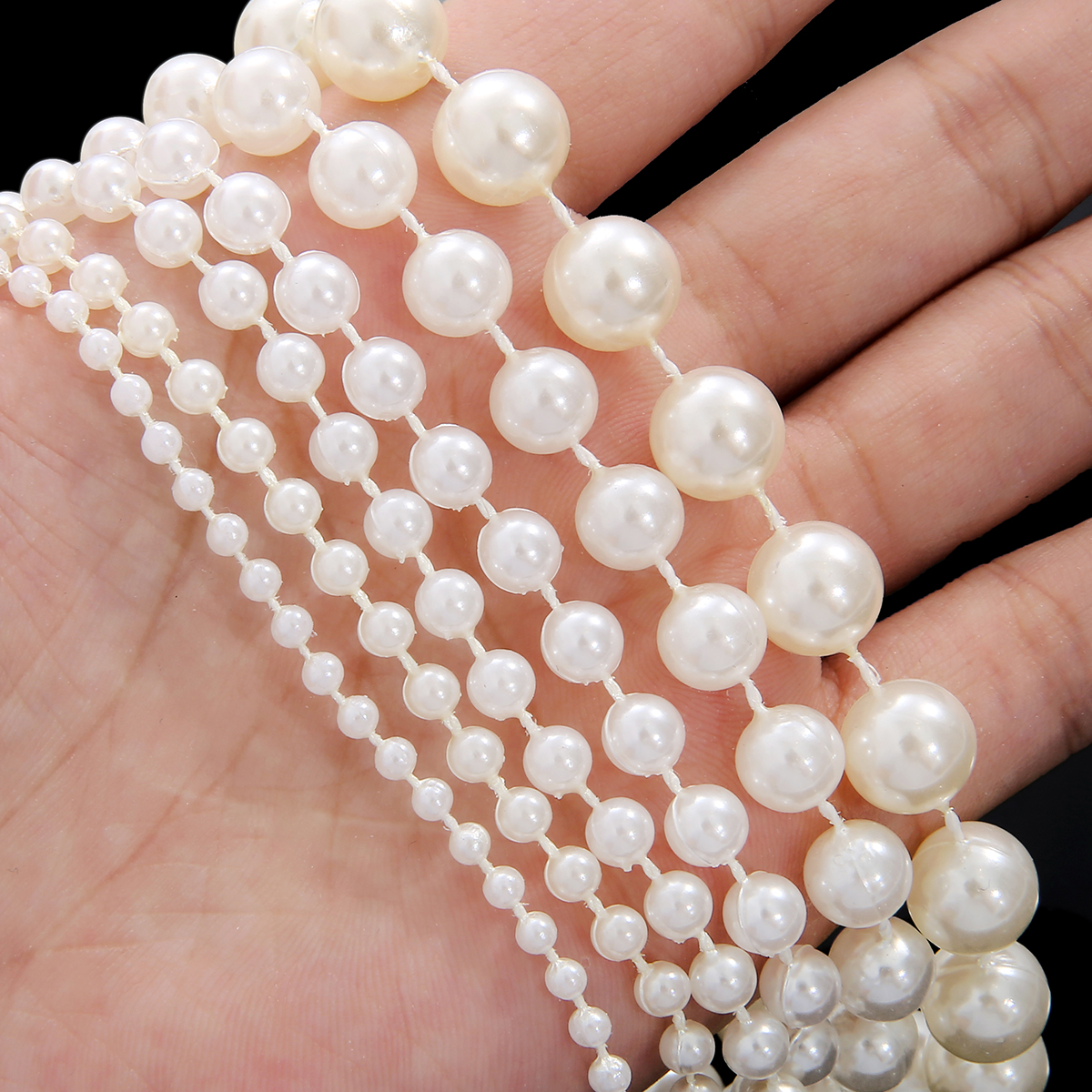 ABS Imitation Ivory Pearl Bead - Pearl Trim Chain ulasan dan harga