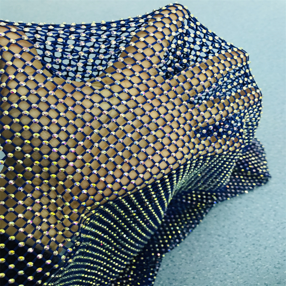 Chunky Glitter Blue Yellow Gla - Crystal Mesh Fabric ulasan dan harga