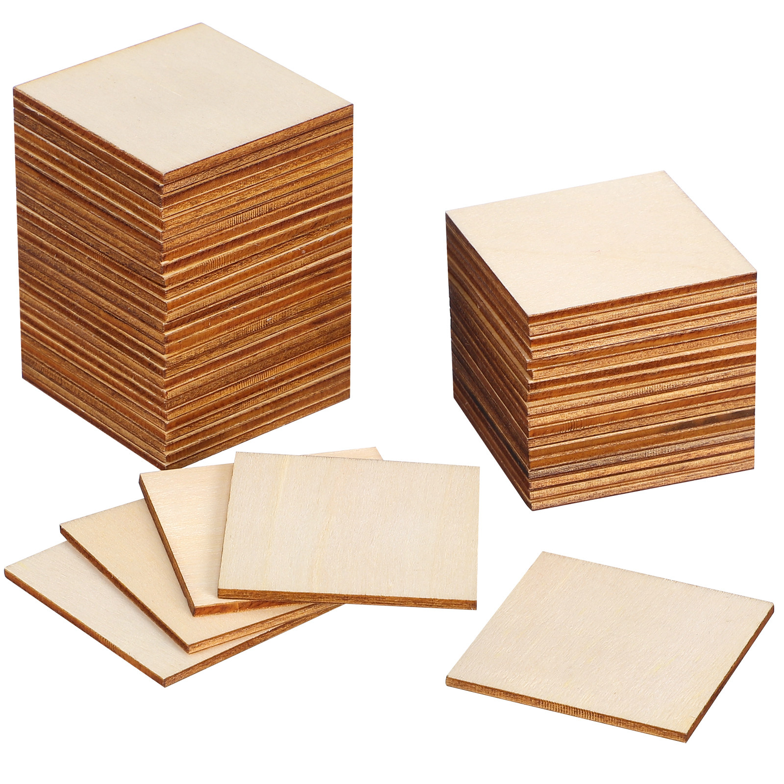 50Pcs Wooden Star Slices Squar - Craft Embellishment ulasan dan harga