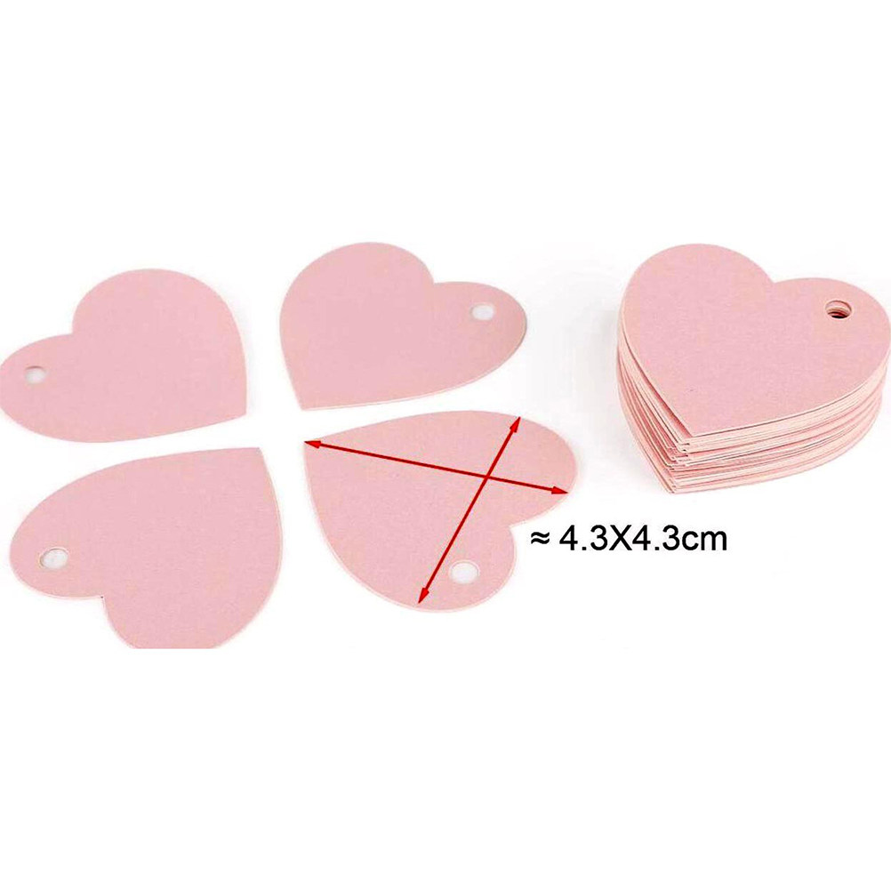 50Pcs Pink Heart-Shaped Paper  - Craft Embellishment ulasan dan harga