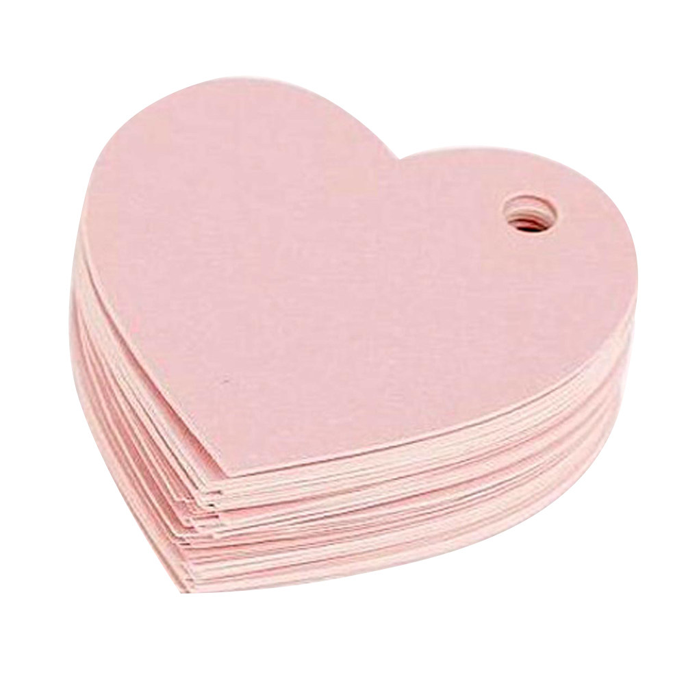 50Pcs Pink Heart-Shaped Paper  - Craft Embellishment ulasan dan harga