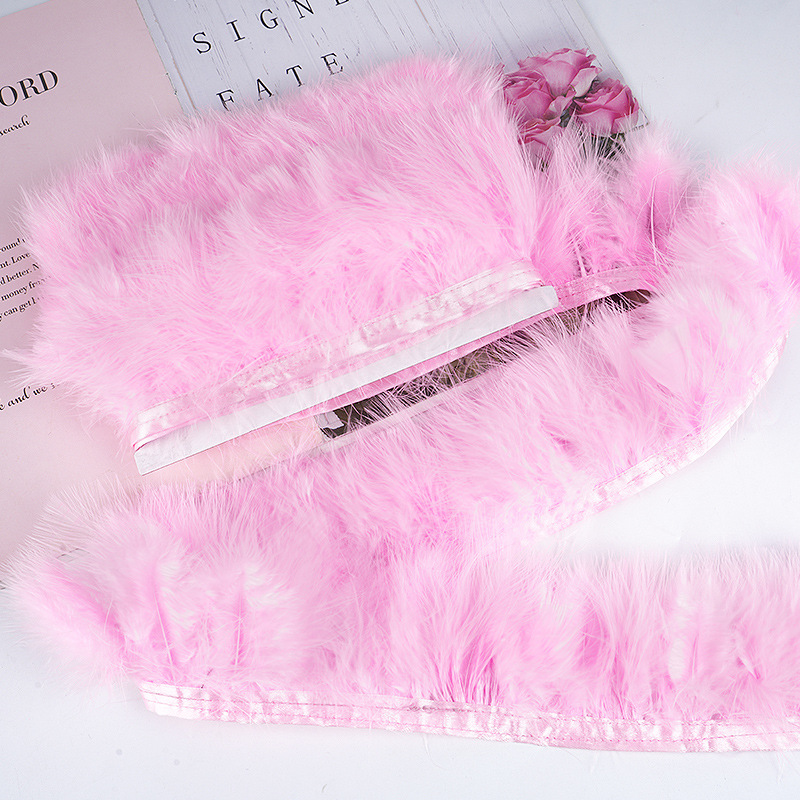 Pink Fluffy Turkey Feathers Tr - Feather Trim Marabou ulasan dan harga