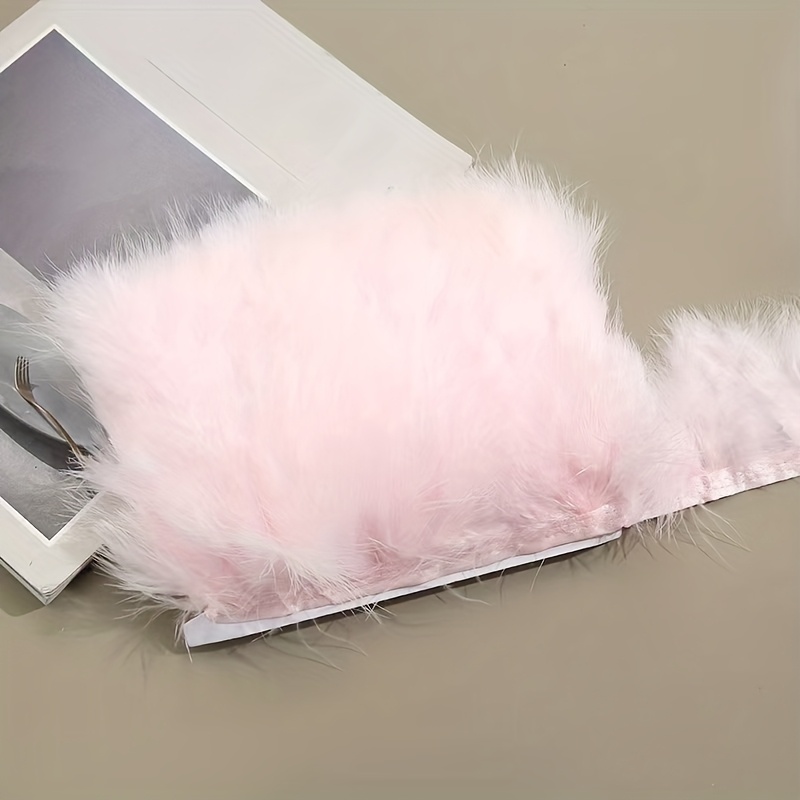 Pink Fluffy Turkey Feathers Tr - Feather Trim Marabou ulasan dan harga