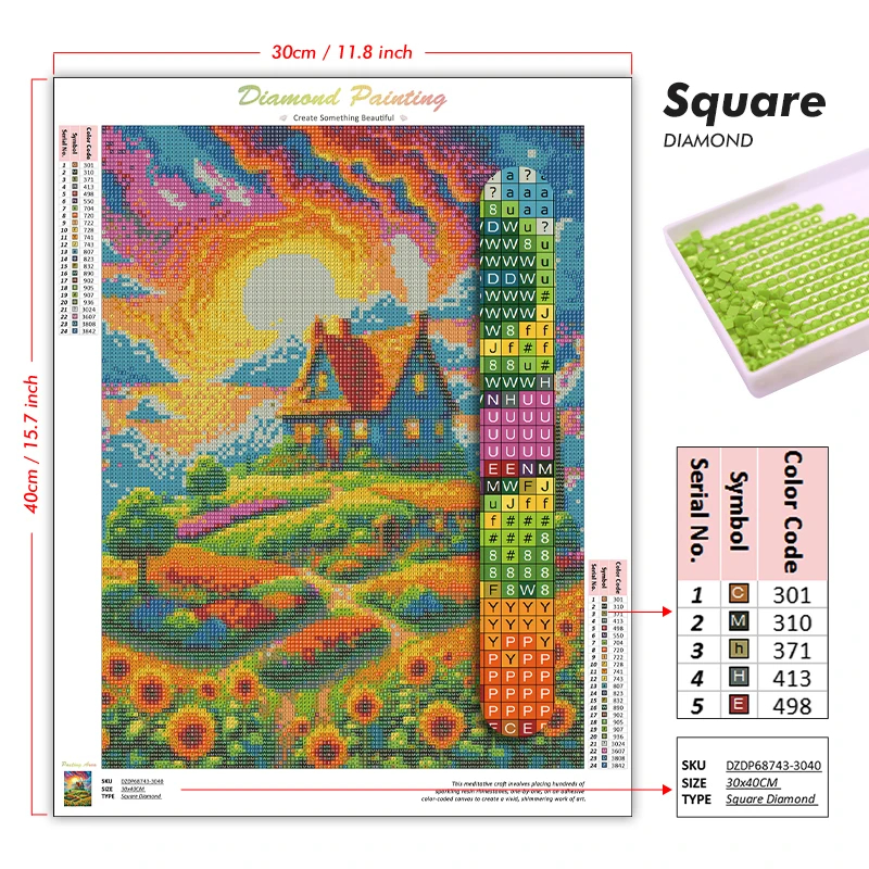 1PC frameless Diamond Painting - Embroidery Embellishments ulasan dan harga