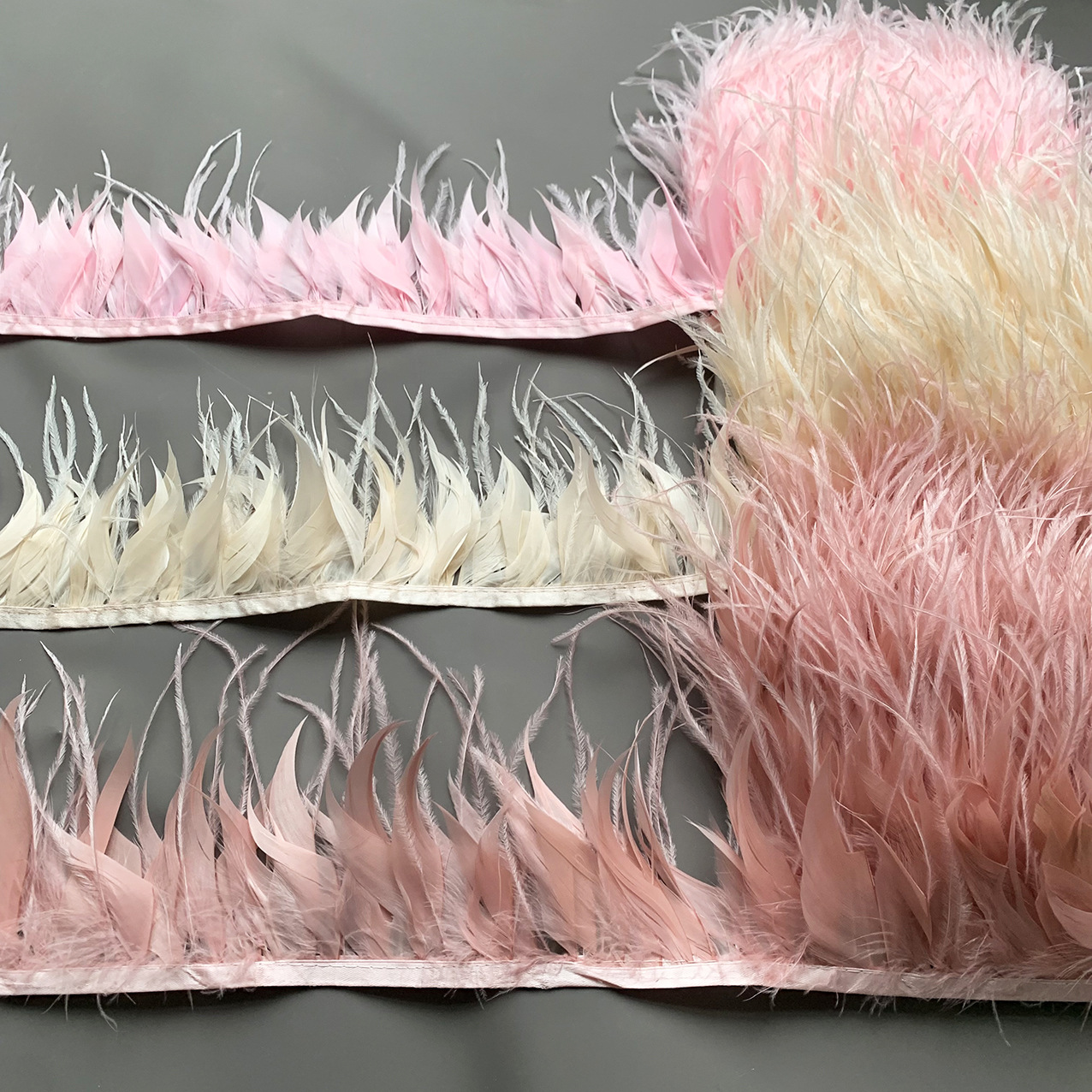 10M Colorful Ostrich Feather T - Fringe Ribbon Sewing ulasan dan harga