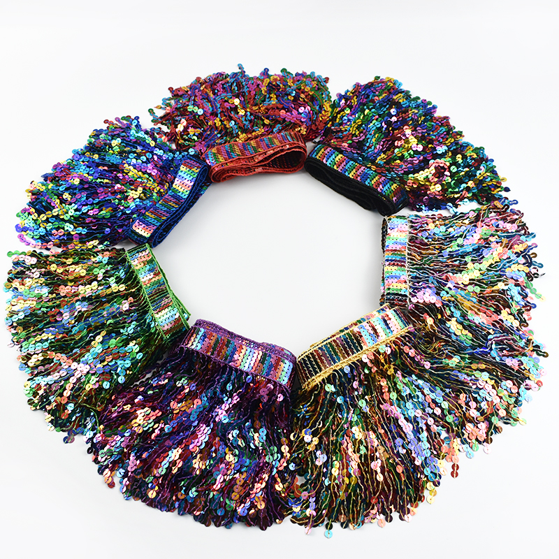 5/10Yards Sequin Fringe Tassel - Beaded Trim Fringe ulasan dan harga
