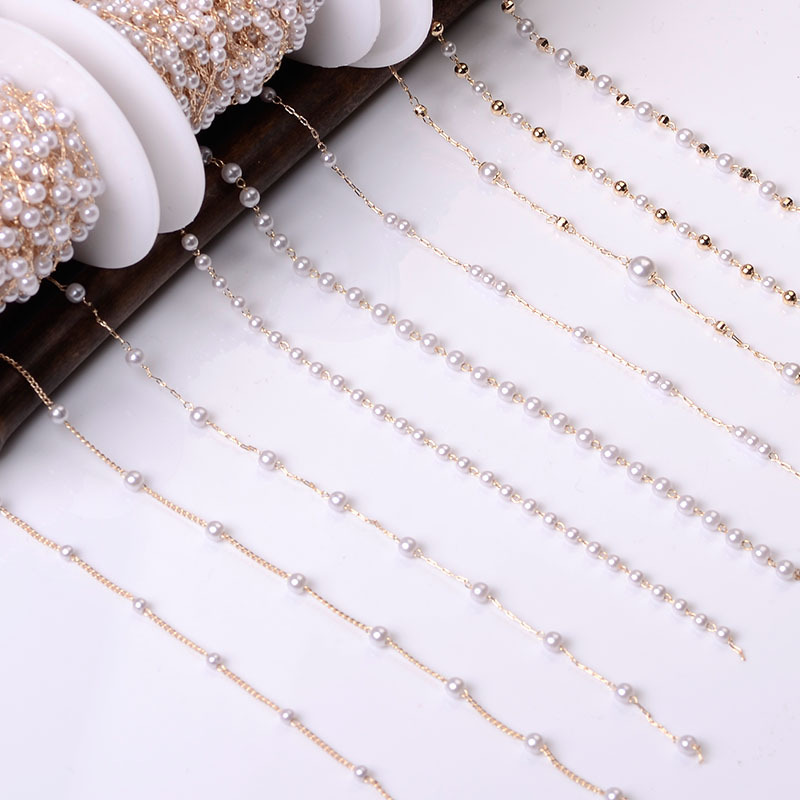 Imitation Pearl Chains Beads 4 - Pearl Trim Chain ulasan dan harga