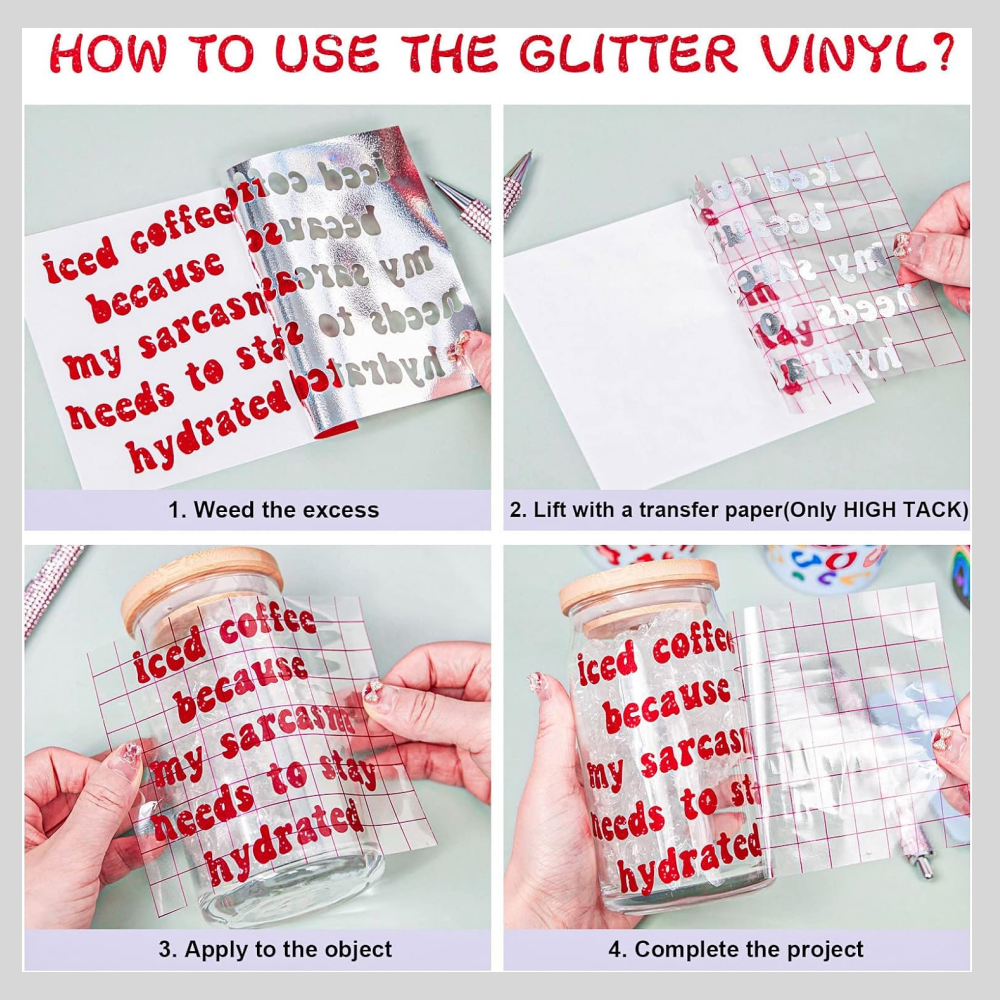 Smart Glitter Adhesive Vinyl f - Glitter Vinyl Roll ulasan dan harga
