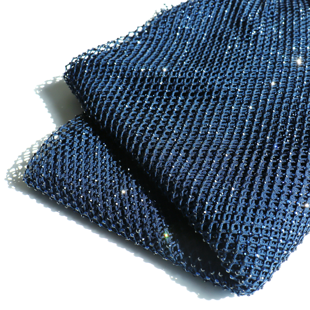 SS10 Rhinestones Mesh Navy Col - Crystal Mesh Fabric ulasan dan harga