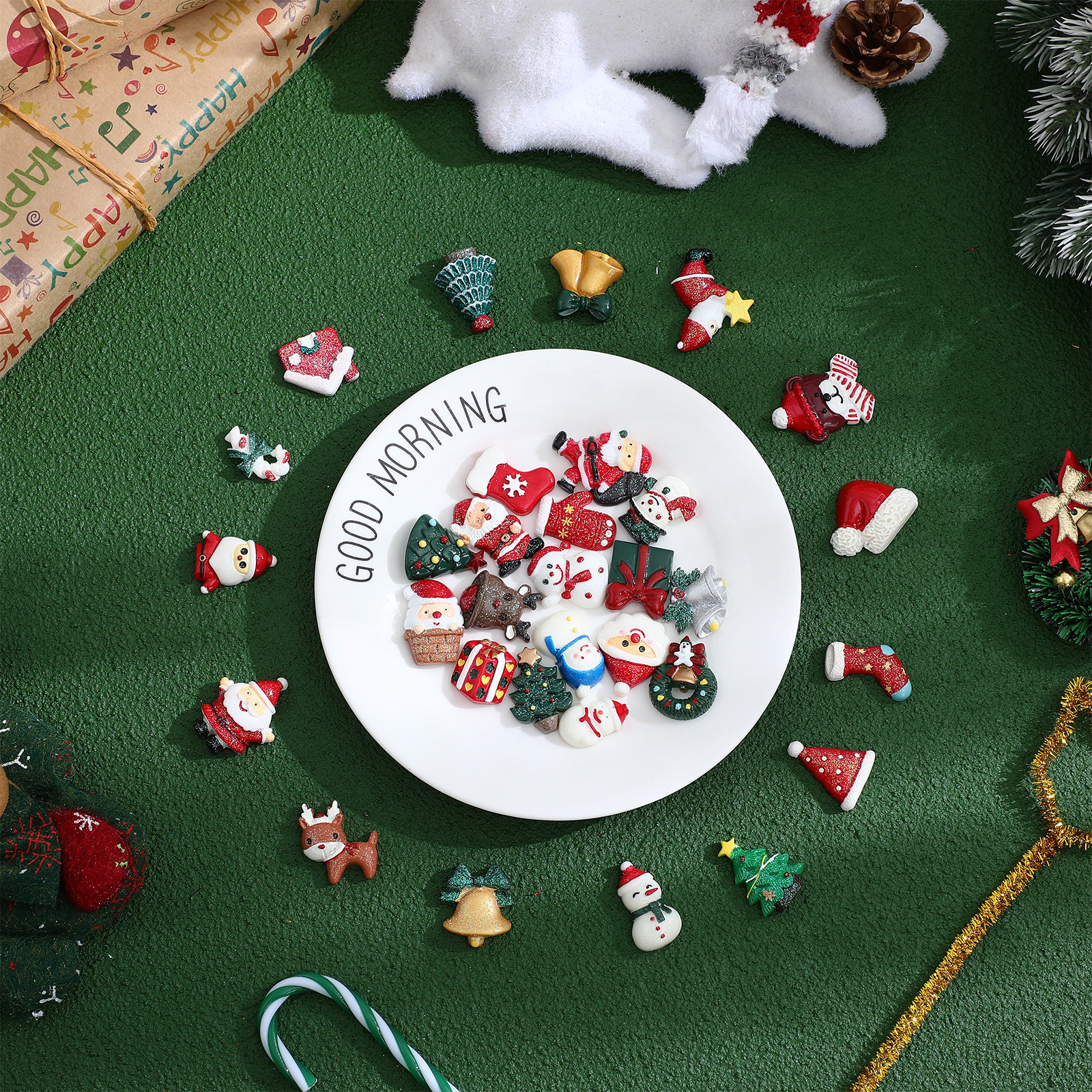 50 PCS Embellishment Christmas - Craft Embellishment ulasan dan harga