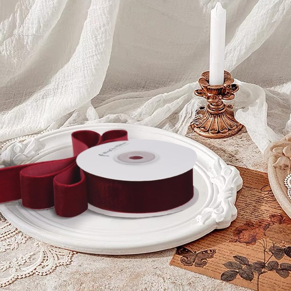 Single Face Velvet Ribbon Ribb - Velvet Ribbon Roll ulasan dan harga
