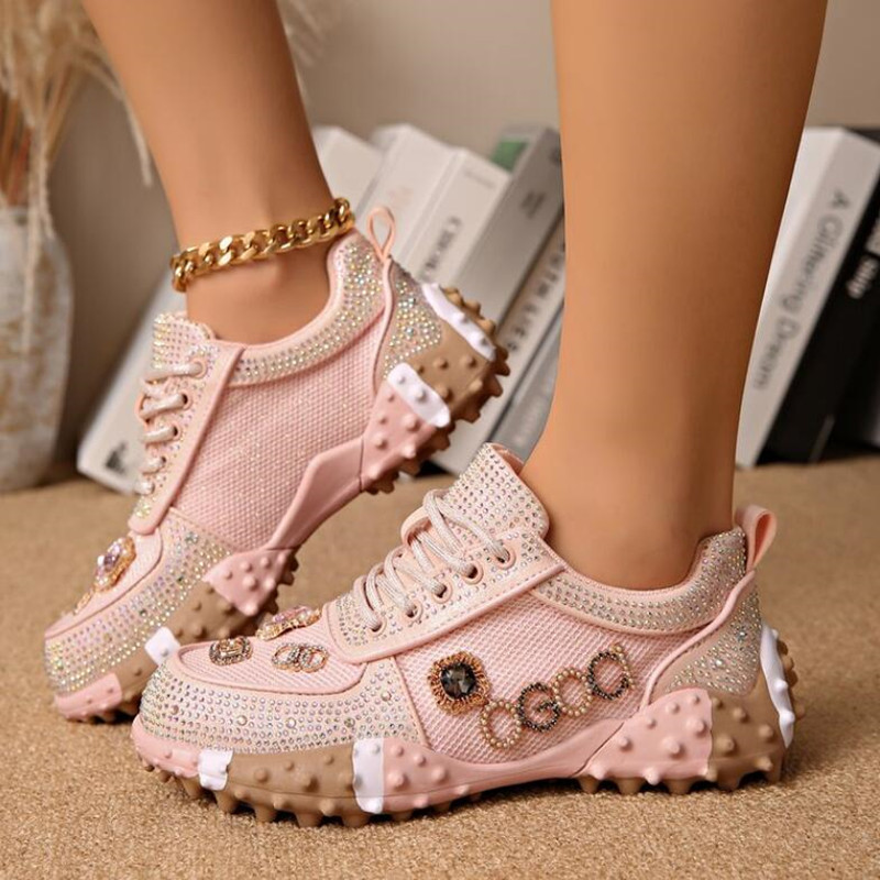 Women 2026 Sneakers Rhinestone - Crystal Mesh Fabric ulasan dan harga