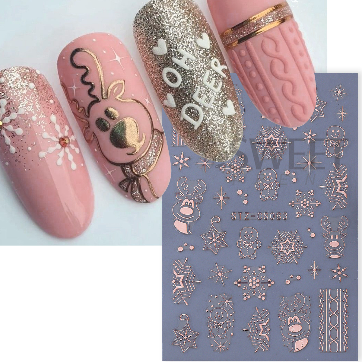 4pcs Winter Cartoon Christmas  - Glitter Vinyl Roll ulasan dan harga
