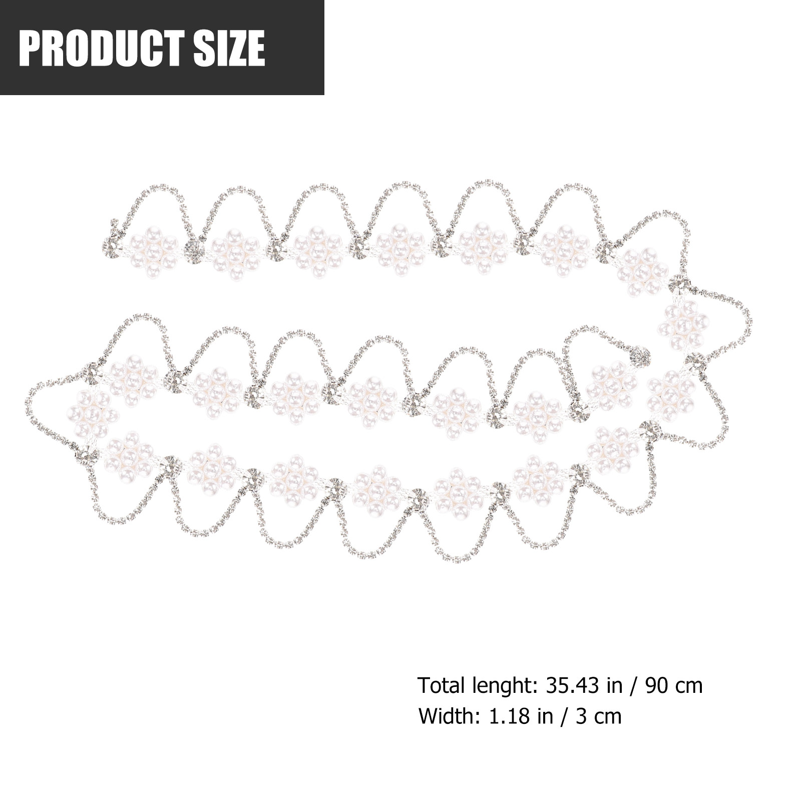 Pearl Rhinestone Chain Trim Ex - Pearl Trim Chain ulasan dan harga
