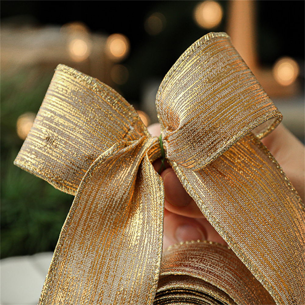 2m Christmas Ribbon Golden Sil - Velvet Ribbon Roll ulasan dan harga