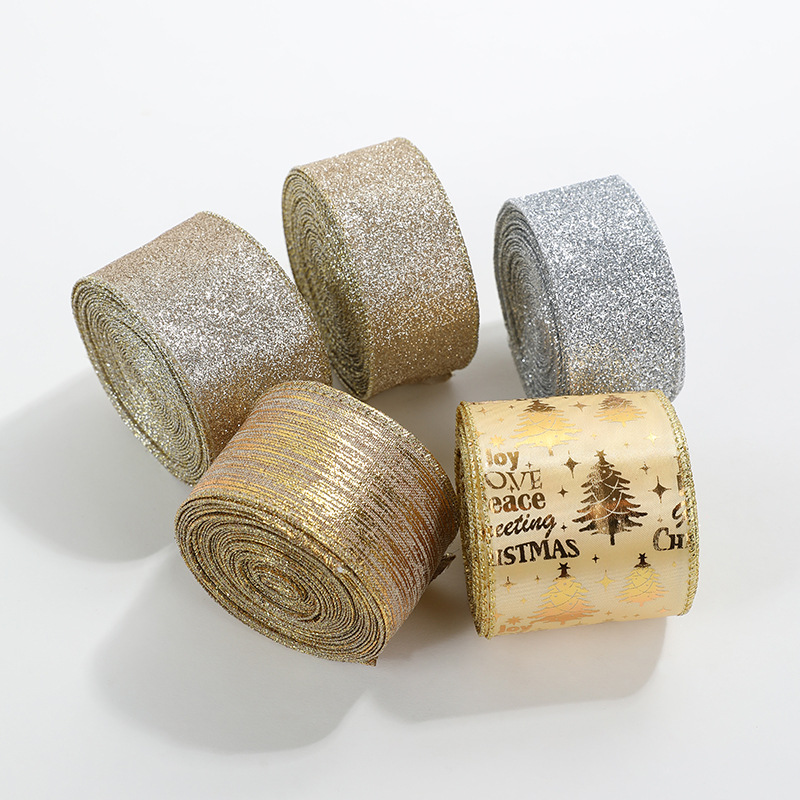 2m Christmas Ribbon Golden Sil - Velvet Ribbon Roll ulasan dan harga