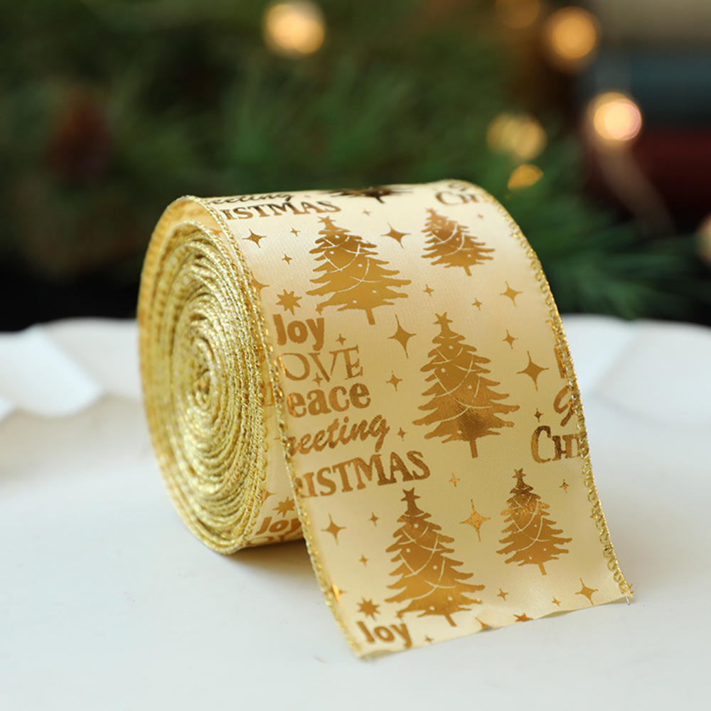 2m Christmas Ribbon Golden Sil - Velvet Ribbon Roll ulasan dan harga