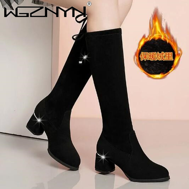Women Autumn Winter Black Knee - Guipure Lace Panel ulasan dan harga