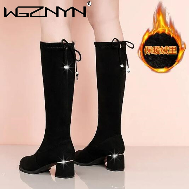 Women Autumn Winter Black Knee - Guipure Lace Panel ulasan dan harga