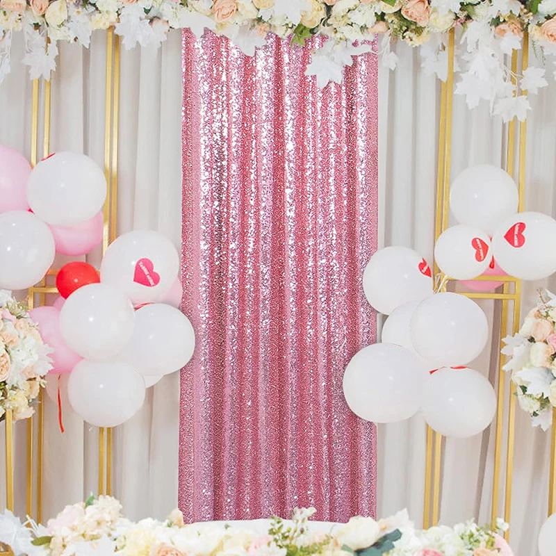 1PC Pink Sequin Backdrop Curta - Sequin Fabric Panel ulasan dan harga