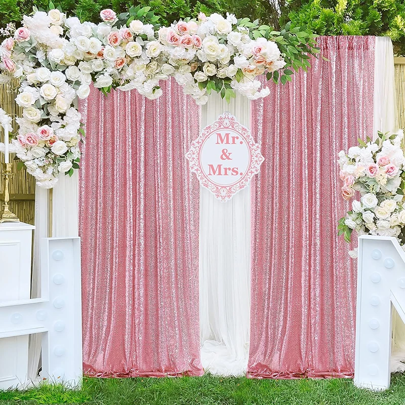 1PC Pink Sequin Backdrop Curta - Sequin Fabric Panel ulasan dan harga