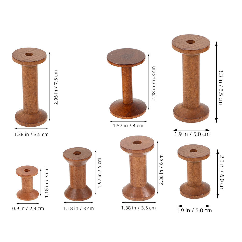 7Pcs Wooden Spindles for Sewin - Embroidery Craft ulasan dan harga