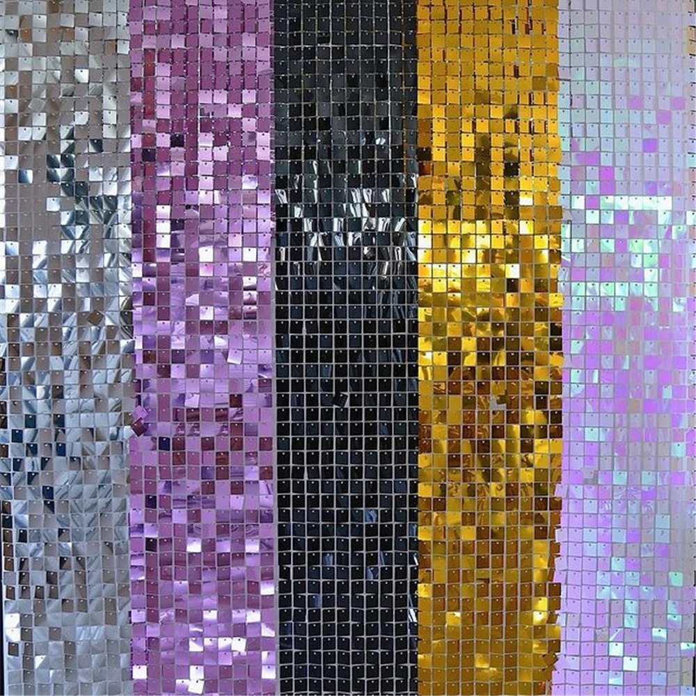 6pcs Shimmer Wall Backdrop Squ - Sequin Fabric Panel ulasan dan harga