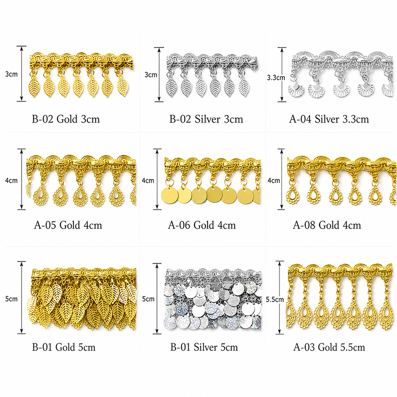 4/9Yards 3-5.5cm Sequin Tassel - Fringe Ribbon Sewing ulasan dan harga