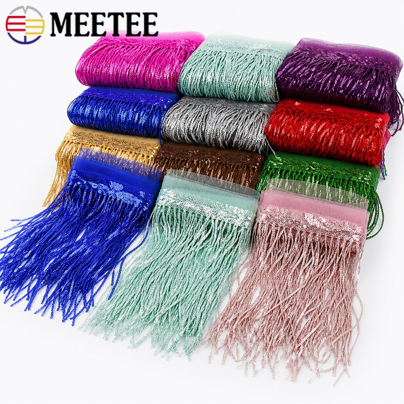 2/3/5Yard 10/18cm Sequin Tasse - Fringe Ribbon Sewing ulasan dan harga