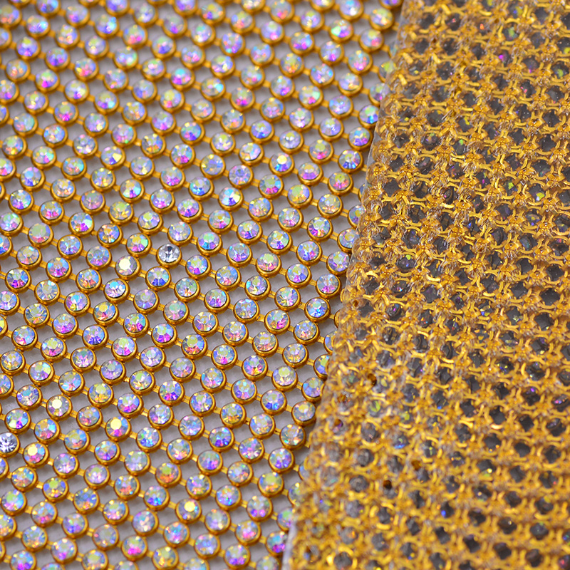 JUNAO 45*120cm Crystal AB Glas - Crystal Mesh Fabric ulasan dan harga
