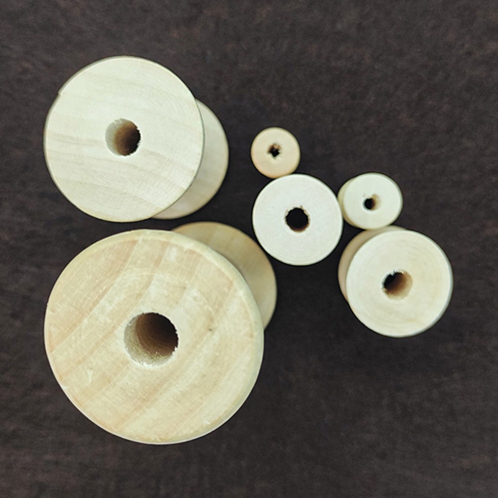 5/10PCS Wooden Bobbins Spools  - Organza Ribbon Spool ulasan dan harga