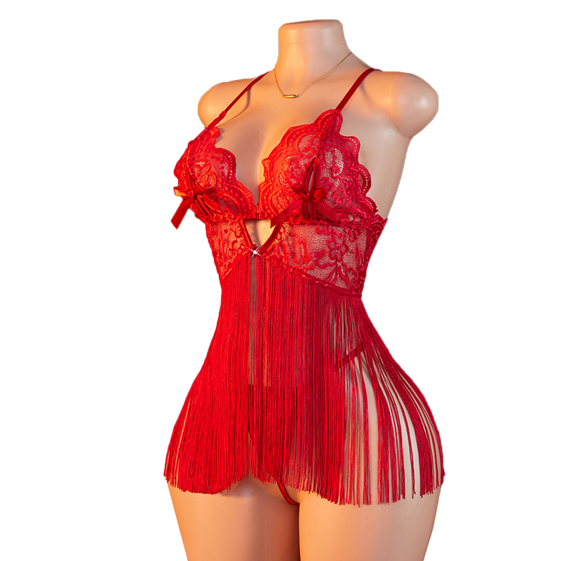 Transparent Lace Women Red Str - Tassel Fringe Trim ulasan dan harga