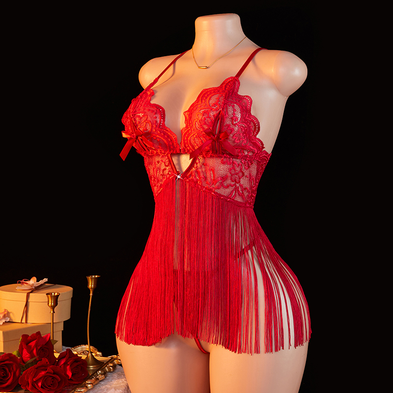 Transparent Lace Women Red Str - Tassel Fringe Trim ulasan dan harga